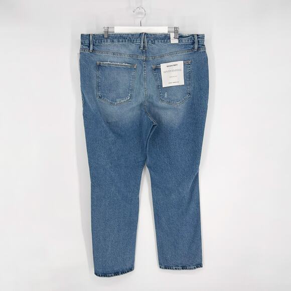Good American NWT Good Boy Twisted Slit Jeans Women’s Size 18 Blue875 - Picture 8 of 8